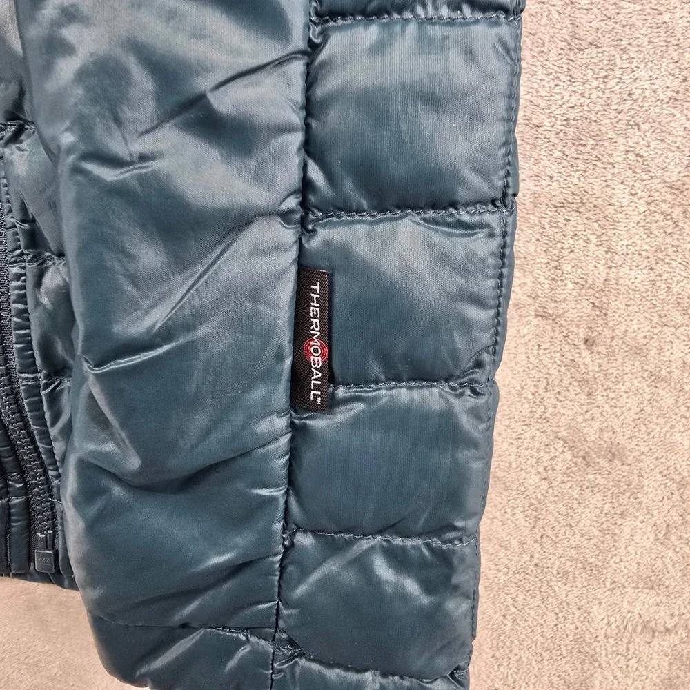 The North Face Thermoball Jacket Mens‎ Size Large Teal Blue Full zip Insulated